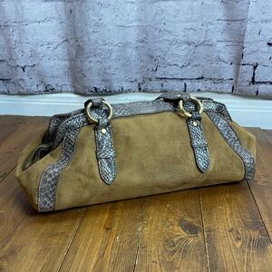 Crazy Horse a Liz Claiborne company faux suede and snake skin purse